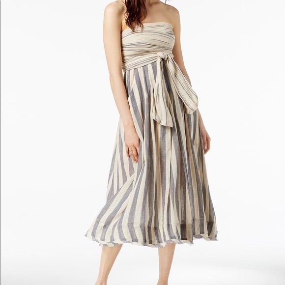 Free People Dresses & Skirts - Free People Linen strapless striped dress- medium